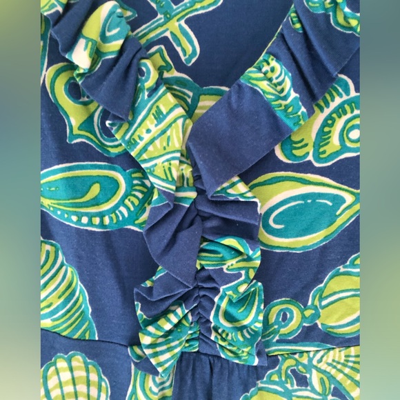 Lilly Pulitzer Clare Ruffle Sleeveless Mini Dress in Fallin in Love Blue Large - Picture 6 of 16